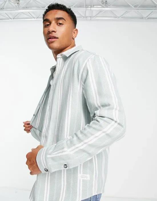 long sleeve striped shirt in green