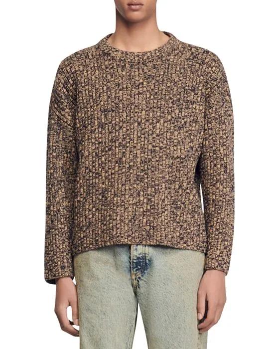 Long Sleeved Mouline Knit Sweater