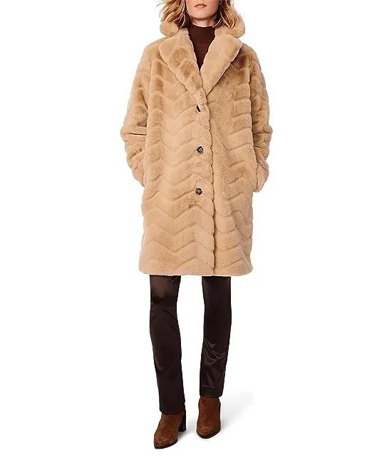 Long Wavy Faux Fur Coat