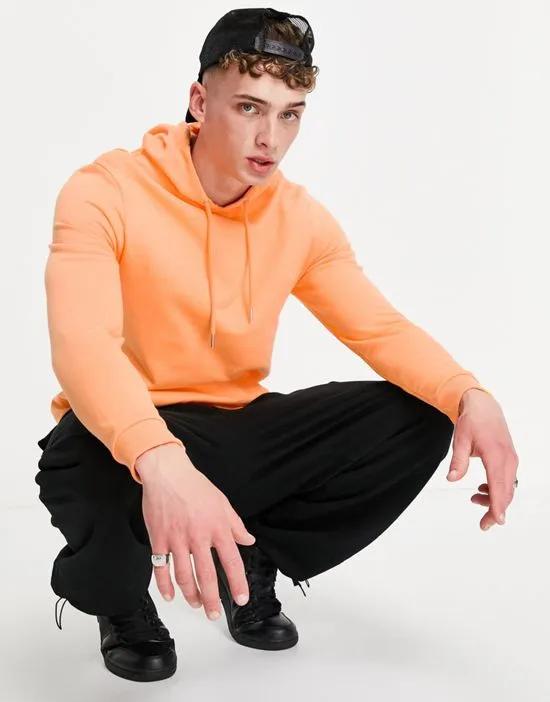 longline hoodie in orange - ORANGE