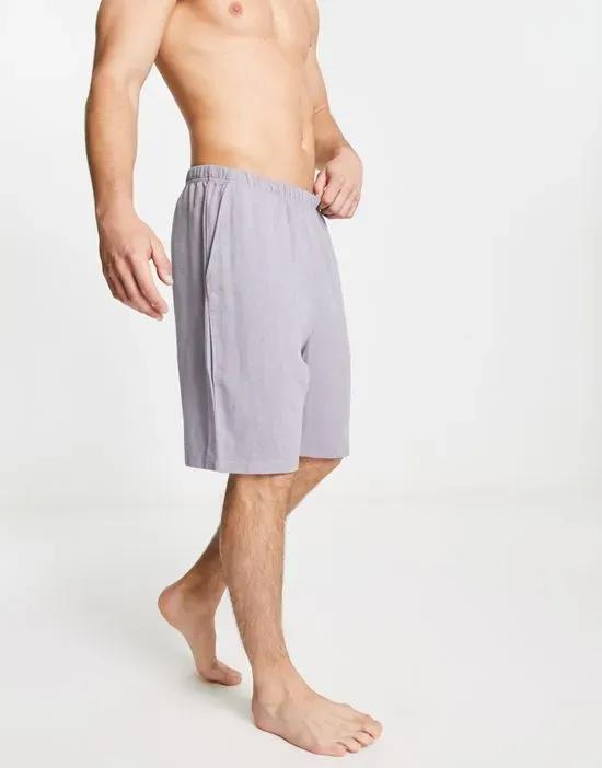 lounge shorts in gray linen look