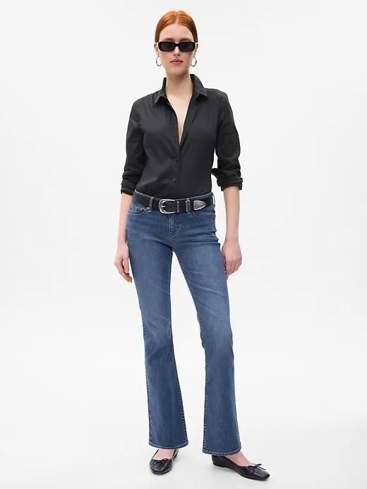 Low Rise Baby Boot Jeans with Washwell