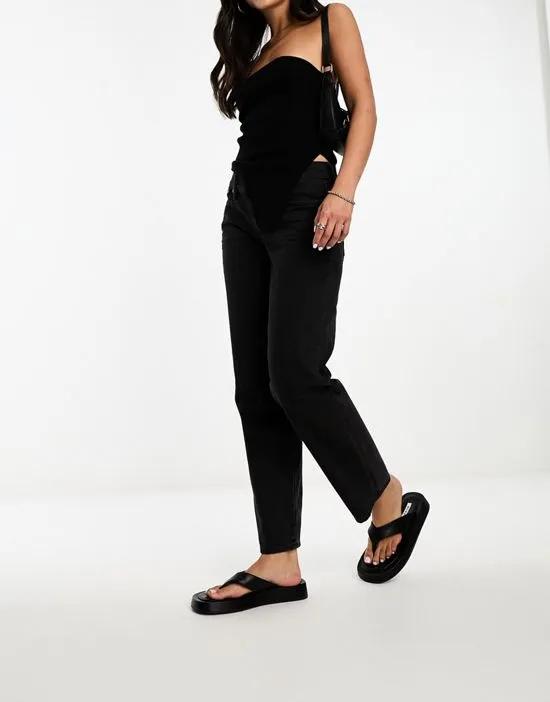 low rise perfect vintage straight jeans in washed black