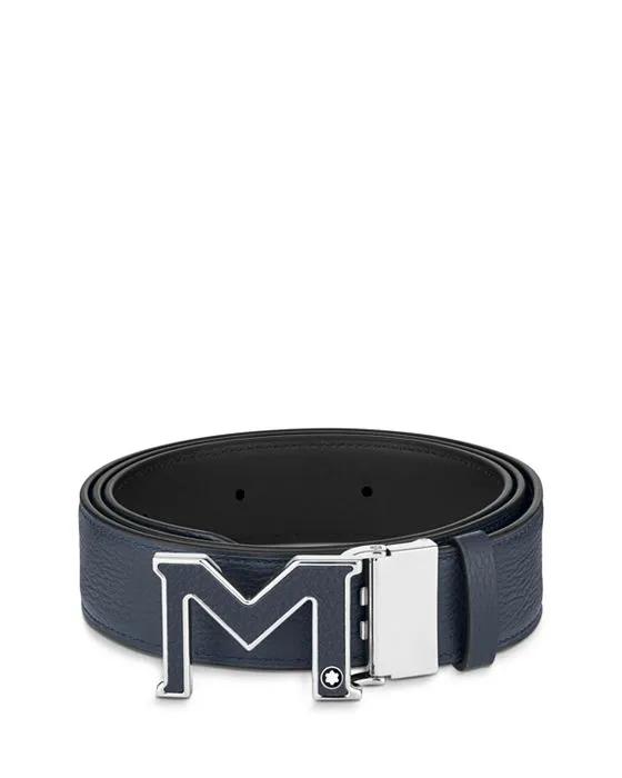 M Buckle Reversible Leather Belt