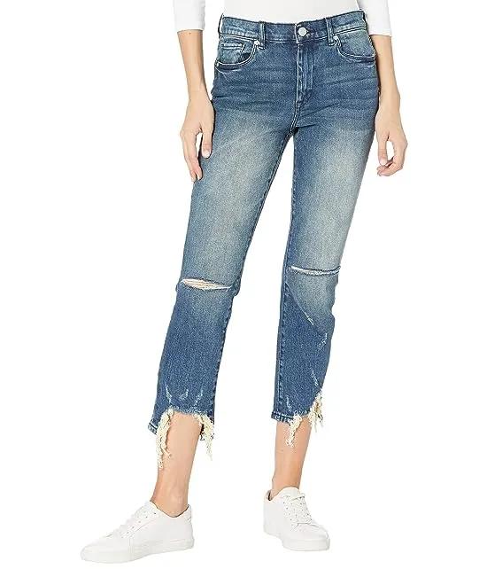 Madison High-Rise Crop Medium Wash Skinny Jeans w/ Raw Hem Detail in My Type