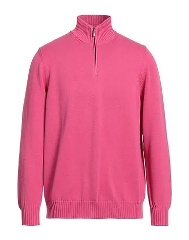 Magenta Knitted Sweater with zip