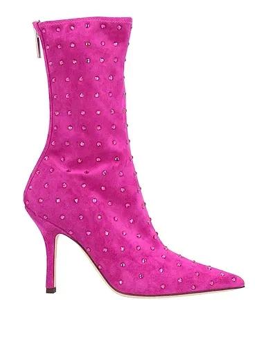 Magenta Leather Ankle boot