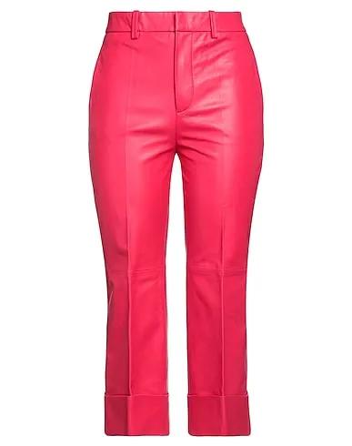 Magenta Leather Casual pants