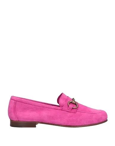 Magenta Leather Loafers