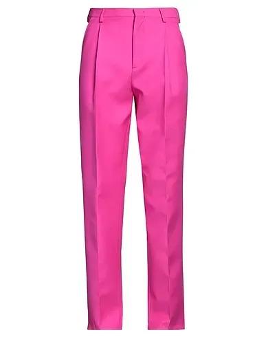 Magenta Plain weave Casual pants