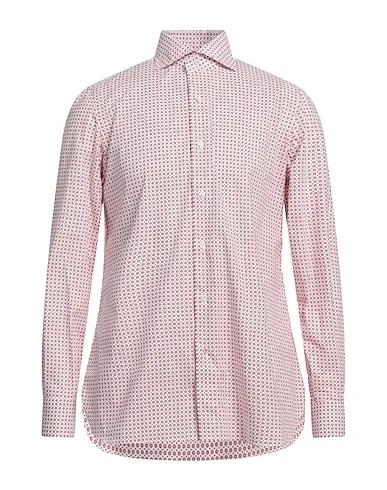 Magenta Plain weave Patterned shirt