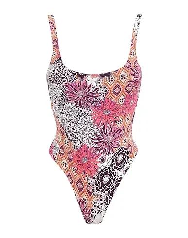 Magenta Synthetic fabric One-piece swimsuits