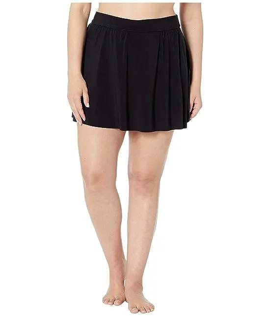 Plus Size Solid Jersey Tennis Skirt