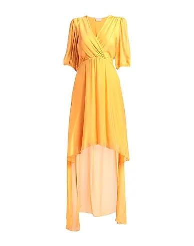 Mandarin Plain weave Midi dress