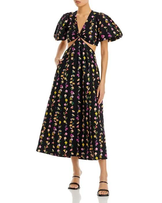 Mariana Cotton Cutout Floral Dress