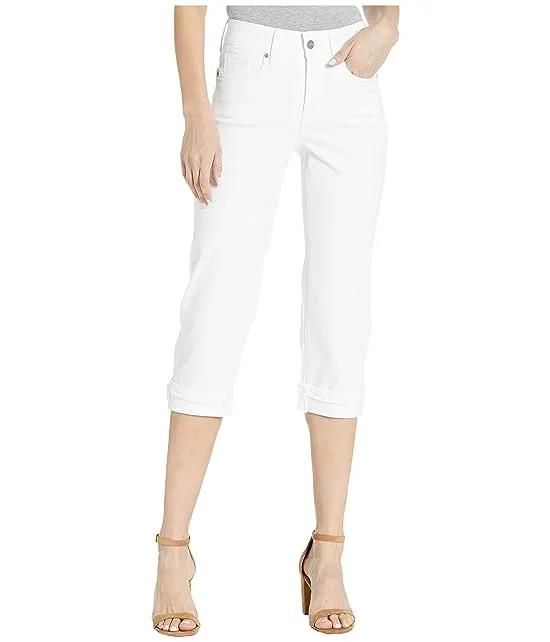 Marilyn Crop Cuff Jeans with Frayed Cuffs in Optic White