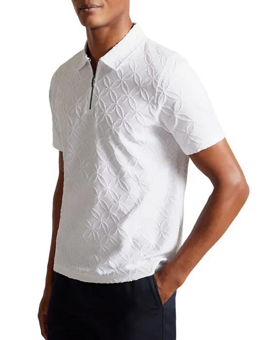 Maroc Zip Closure Jacquard Polo Shirt