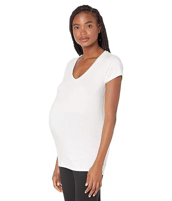 Maternity Basic Short Sleeve V-Neck