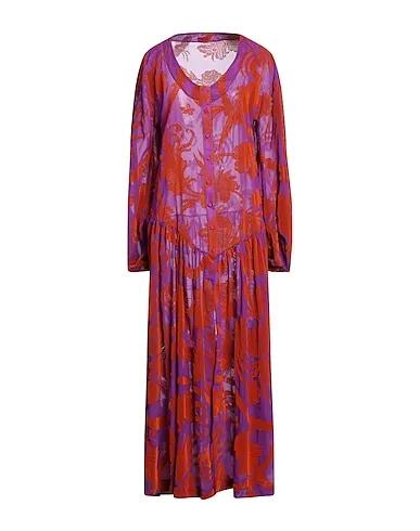 Mauve Plain weave Long dress