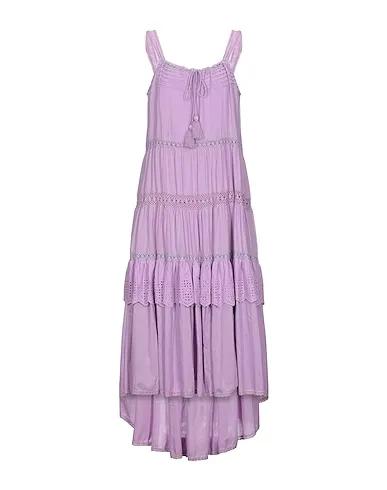 Mauve Plain weave Midi dress