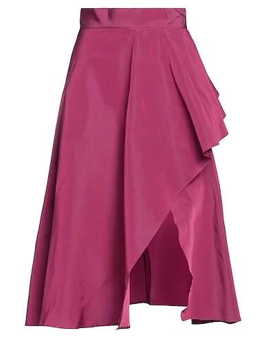 Mauve Plain weave Midi skirt