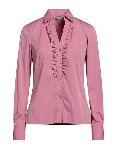 Mauve Plain weave Solid color shirts & blouses