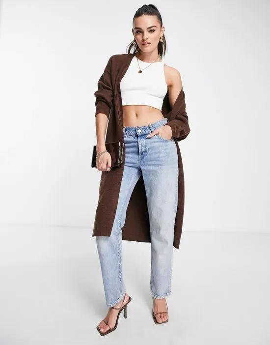 maxi cardigan in brown