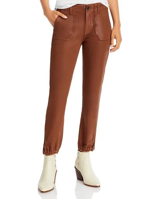 Mayslie Jogger Jeans in Cognac Luxe Coated