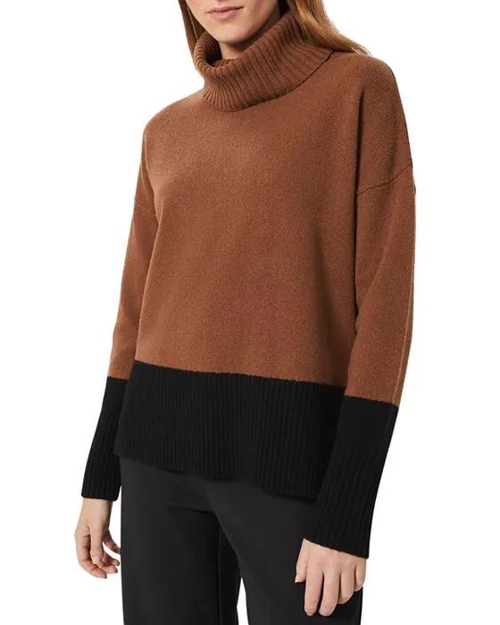 Melodie Color Blocked Roll Neck Sweater