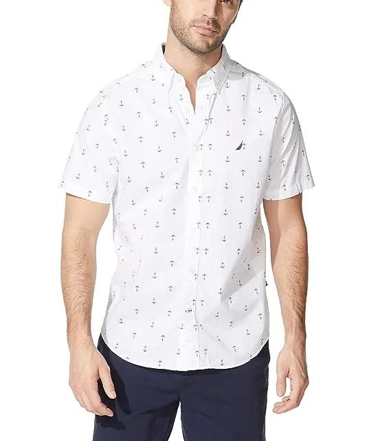 Men's Anchor Print Poplin Shirt