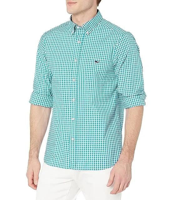 Men's Classic Fit Gingham Shirt in Stretch Cotton