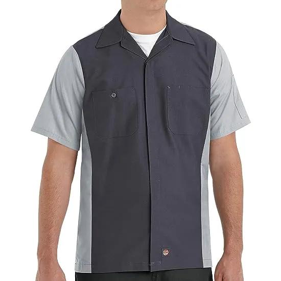 Men's Crew Shirt, Navy/Grey, Short Sleeve X-Large Long