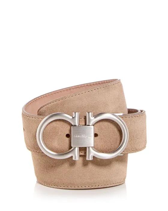 Men's Double Gancini Suede Belt 