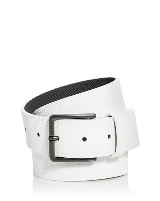 Men's Embossed Perforation Leather Belt