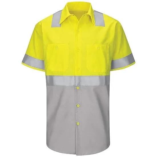 Men's Hi-vis Ss Colorblock Ripstop Work Shirt-Type R, Class 2