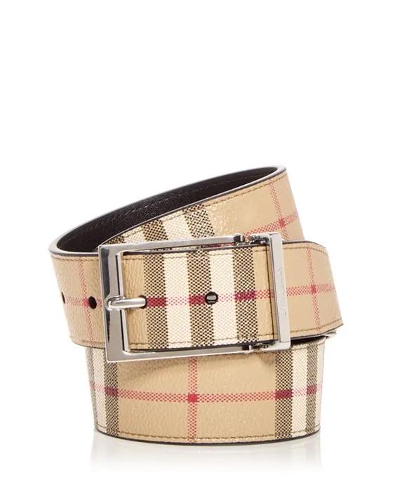 Men's Louis Reversible Leather & Vintage Check Belt 