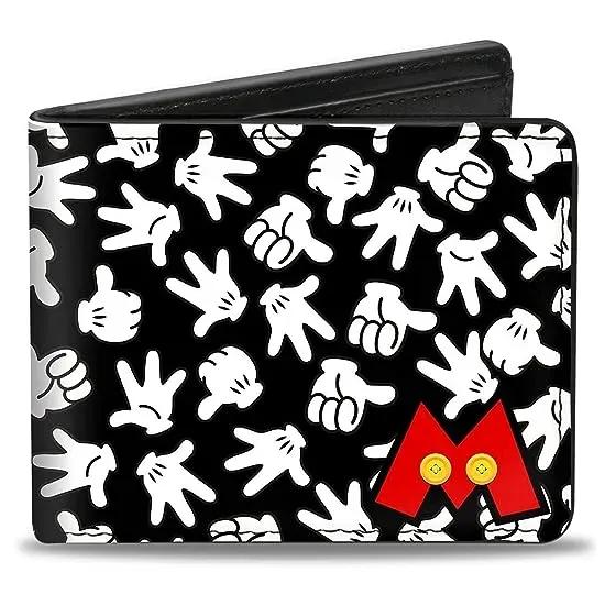 Men's Mickey Mouse M Icon/Hand Gestures Scattered Black/White, Multicolor, Standard Size
