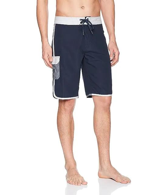 Men's Standard Classic Wave 21 Inch Outseam Surf Suede Solid Boardshort