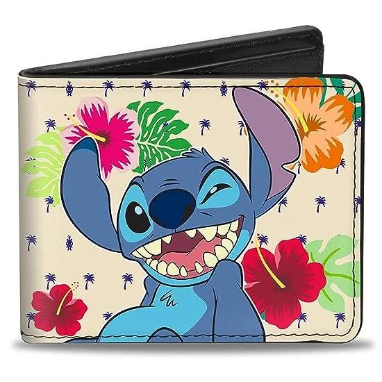 Men's Stitch Winking Pose + Ohana Means Family/Tropical Icons, Multicolor, Standard Size