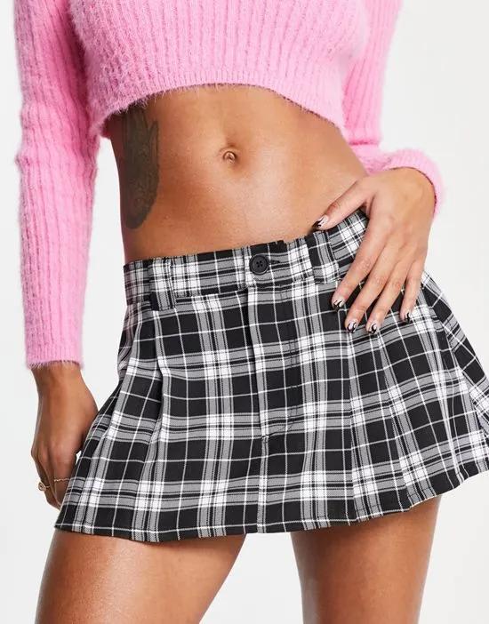 micro skirt in check