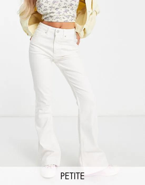 mid rise flare jean in cream