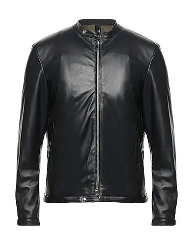 Midnight blue Leather Biker jacket