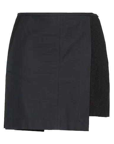 Midnight blue Boiled wool Mini skirt