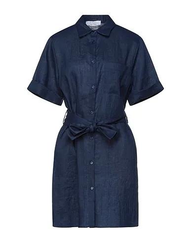 Midnight blue Boiled wool Short dress