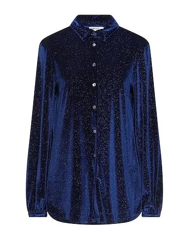 Midnight blue Chenille Solid color shirts & blouses