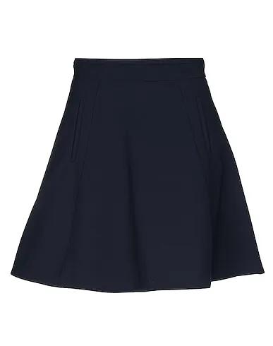 Midnight blue Cotton twill Midi skirt
