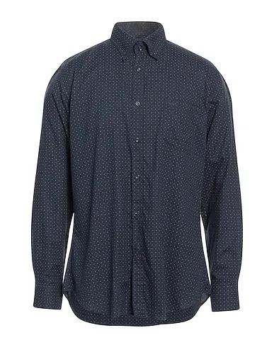 Midnight blue Cotton twill Patterned shirt