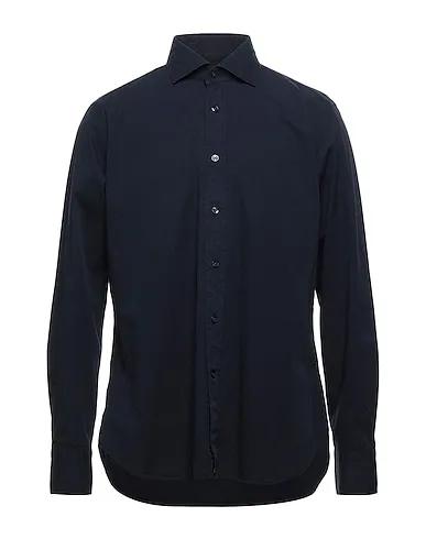 Midnight blue Cotton twill Solid color shirt
