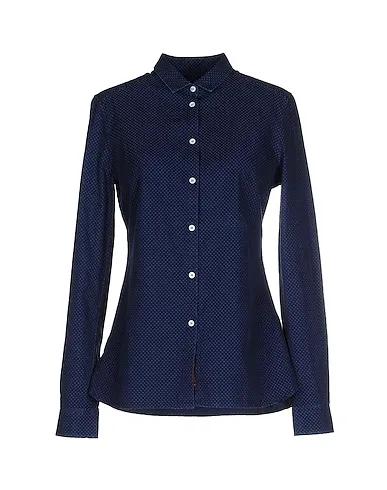 Midnight blue Jacquard Solid color shirts & blouses