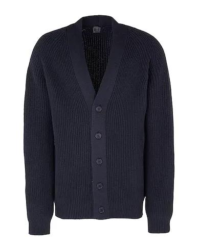 Midnight blue Knitted Cardigan COTTON-BLEND RIBBED CARDIGAN
